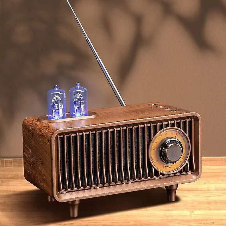 Pembesar suara retro AM/FM radio vintaj kayu kecil