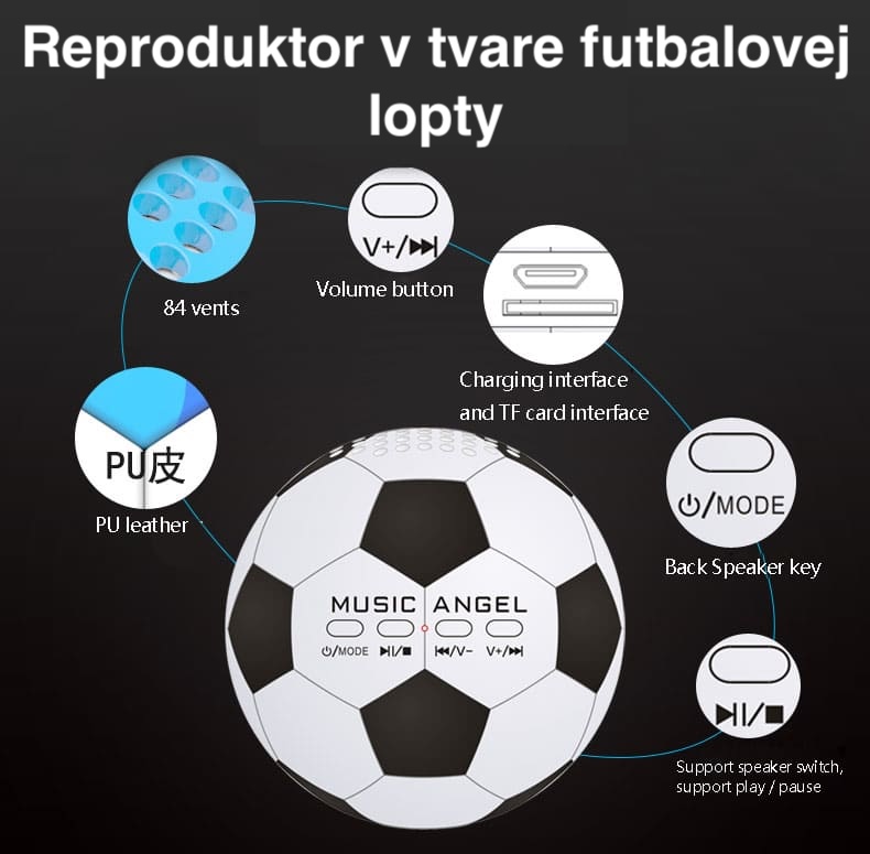 Bola bola sepak pembesar suara Bluetooth