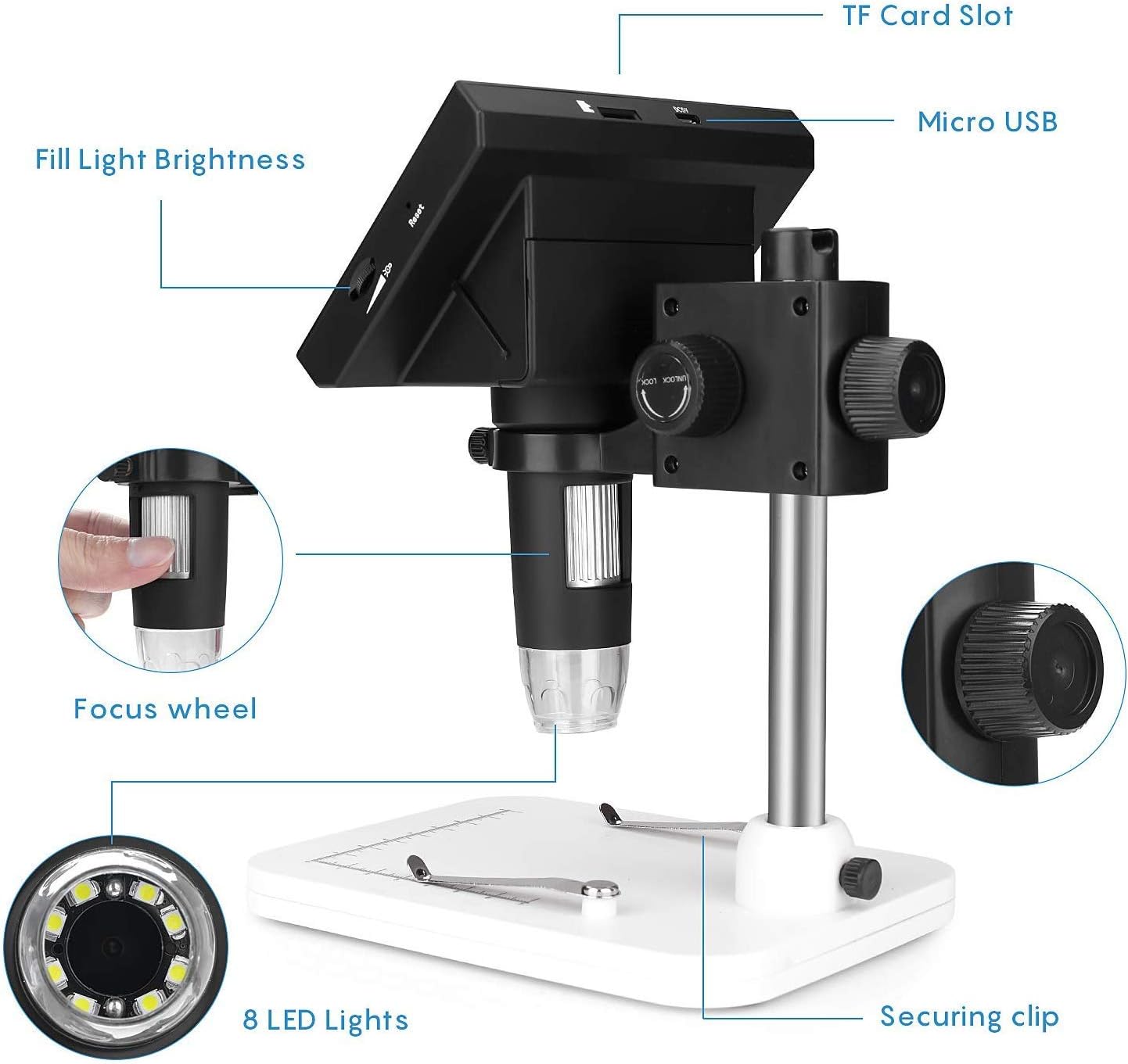 mikroskop digital untuk komputer pc dengan led