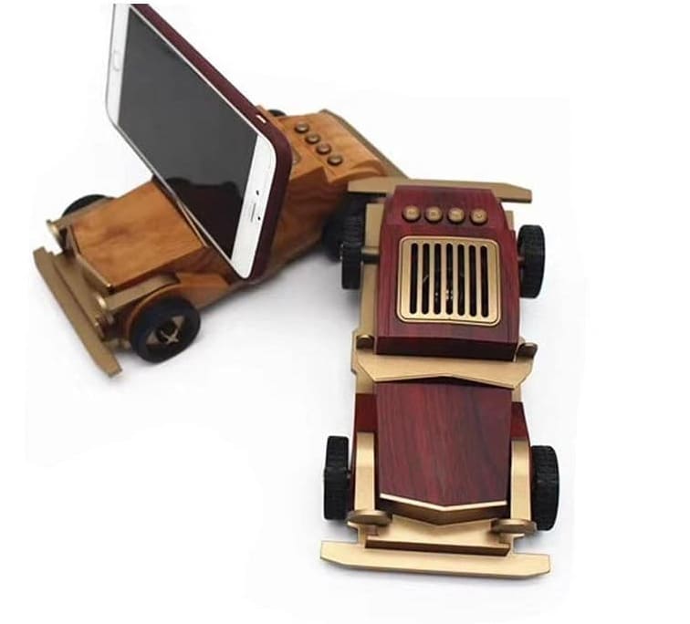 radio kereta mini mudah alih vintaj kayu retro
