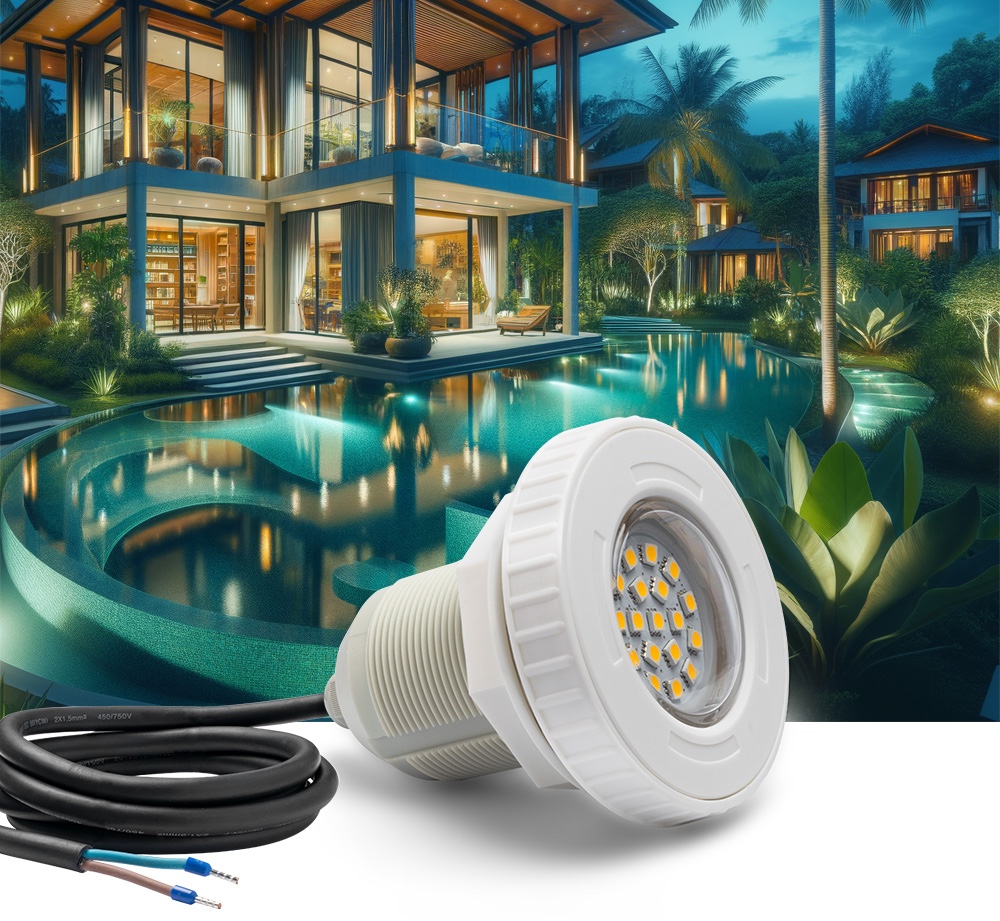 Lampu LED untuk menyalakan kolam atau kolam (pancutan air) - LED putih 3000K putih suam