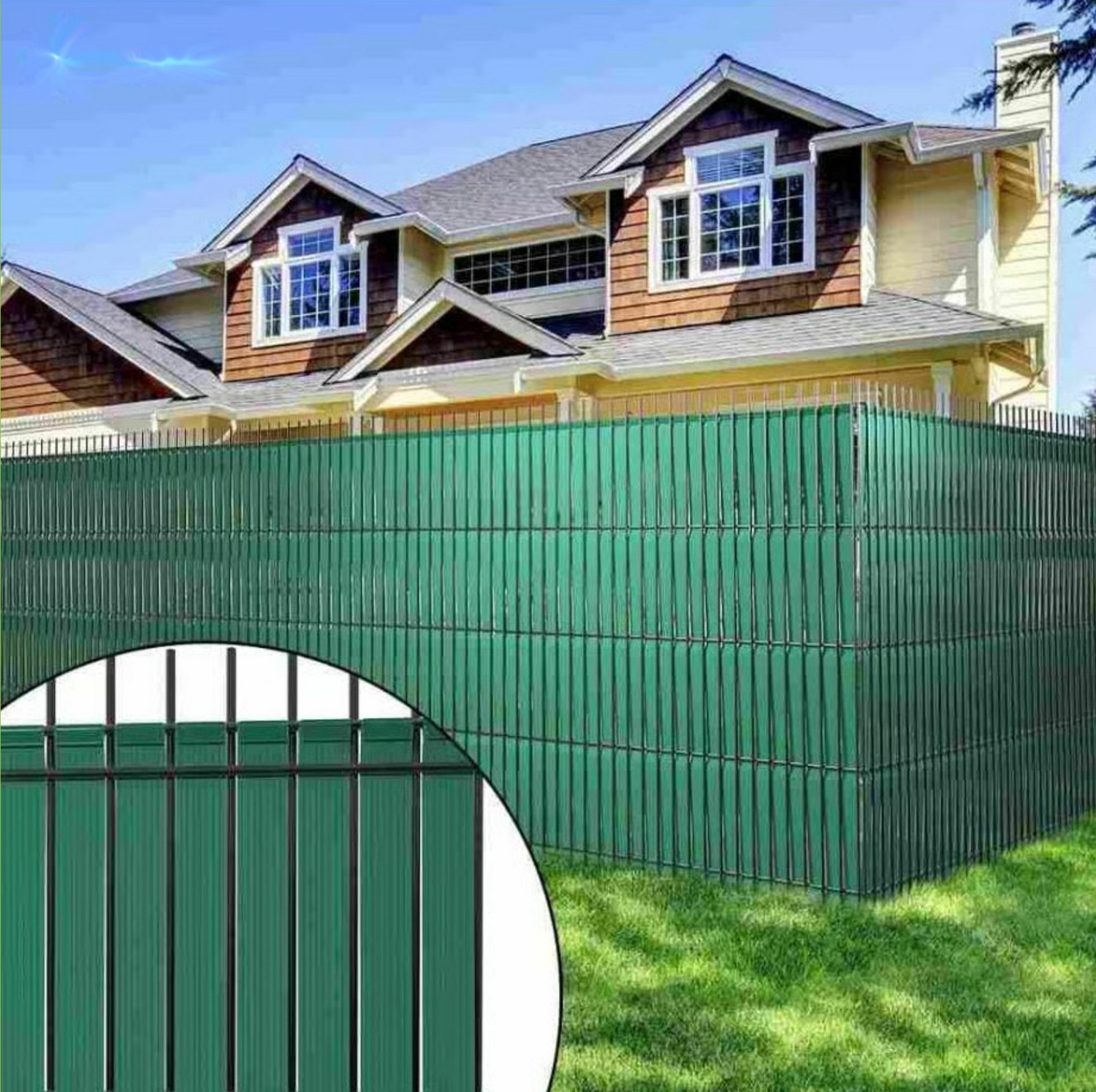 pita privasi untuk pagar jaring 3d PVC memenuhi pagar