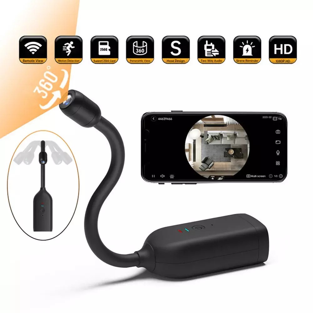 wifi kamera gooseneck panoramik WIFI 1080P HD kamera dengan 360° boleh diputar