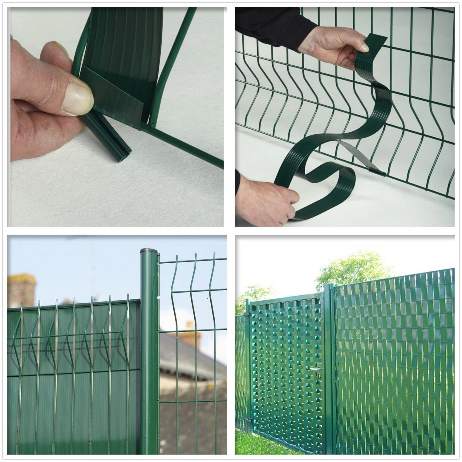 pita privasi plastik pvc fleksibel untuk pagar jaring 3d hijau