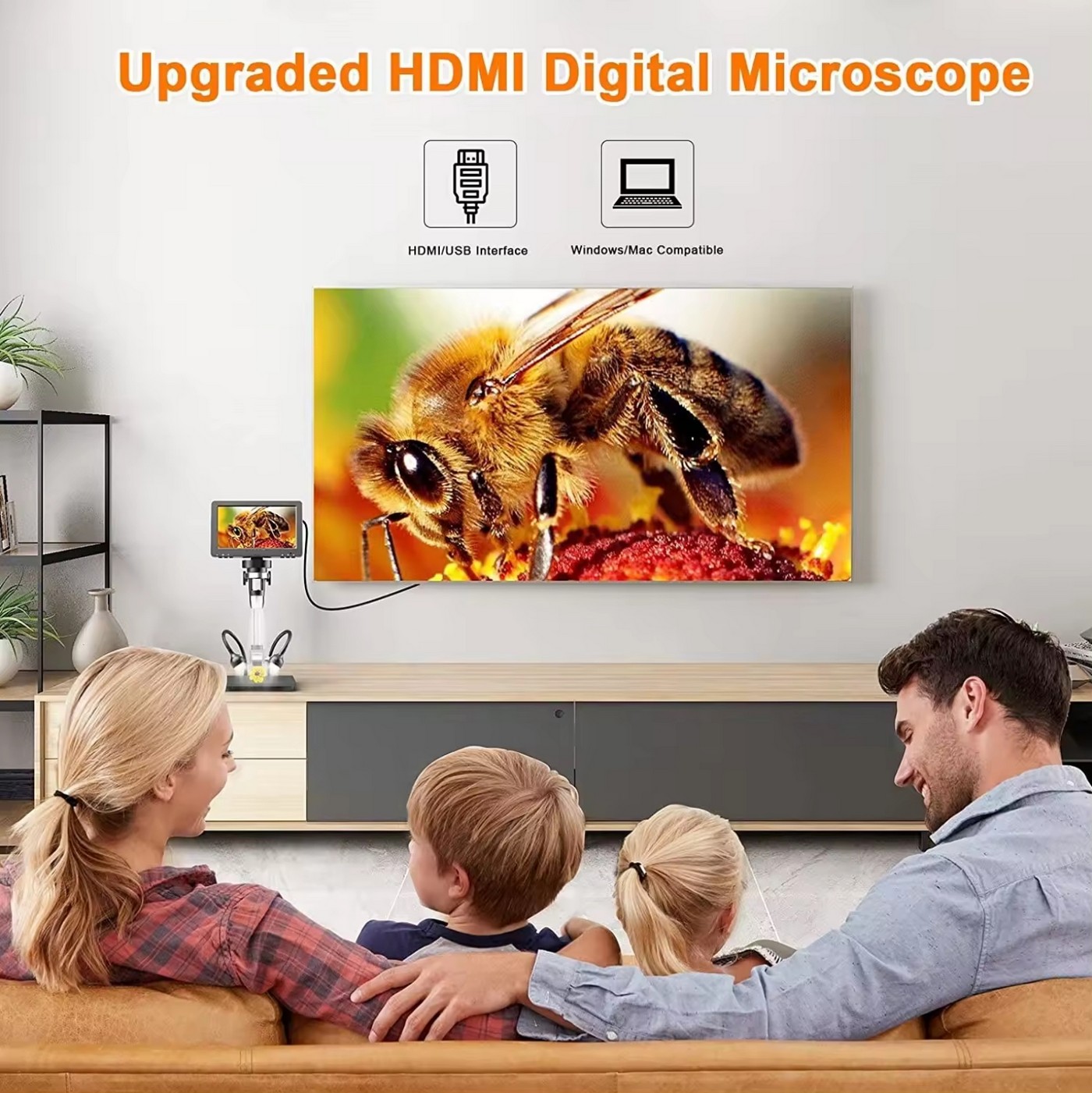 mikroskop dengan paparan digital elektronik hd penuh untuk tv komputer dengan fungsi zum